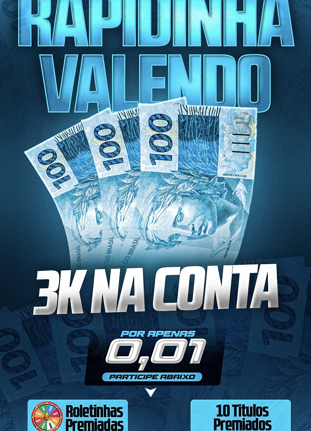 RAPIDINHA VALENDO 3K NA SUA CONTA 🍀🤩