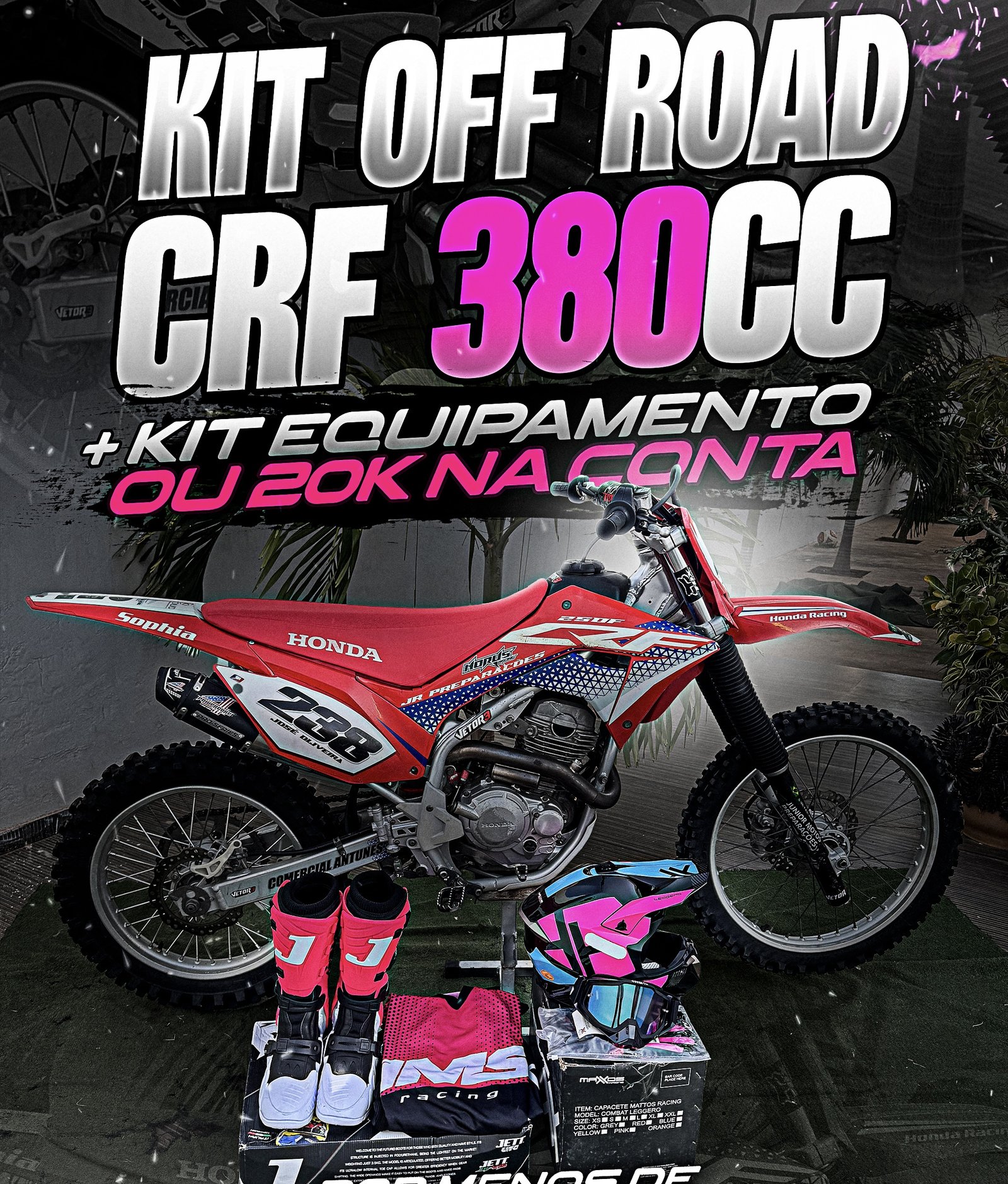 KIT OFFROAD CRF380 + KIT EQUIPAMENTO OU 20K NA SUA CONTA🤩